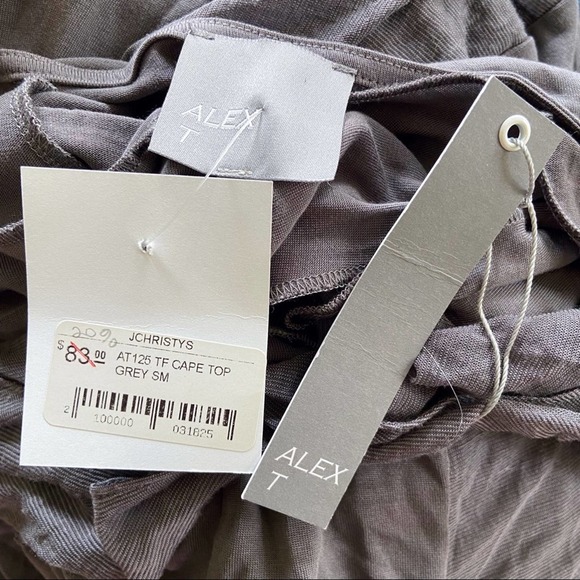 Alex T Top Grey Sleeveless Top Overlay Size Small NWT - Picture 5 of 6